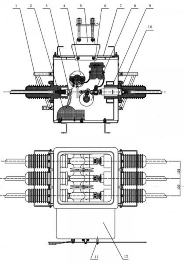 FZW28-12系列戶外分界真空負(fù)荷開關(guān)結(jié)構(gòu)圖